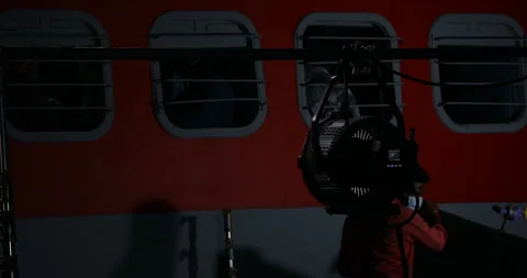 Silhouettes at the Train Stock Footage 288094316