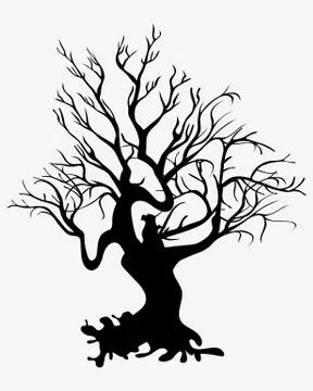 Silhouettes of tree Stock Illustration