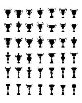 Silhouettes of trophy cup Stock Illustration