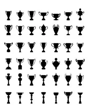 Silhouettes of trophy cups Stock Illustration