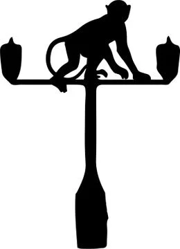 Silhouettes of tropical monkey,vector illustration Stock Illustration