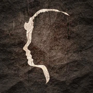 Silhouettes of two head. Stock Illustration