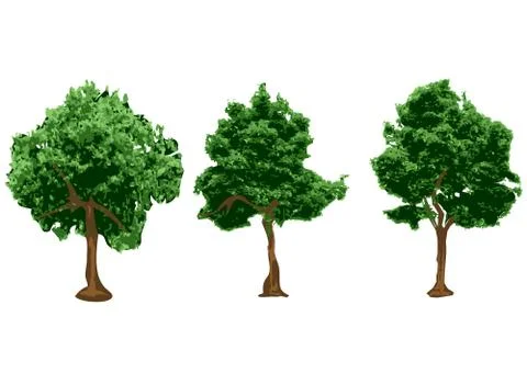 Silhouettes of urban trees Stock Illustration