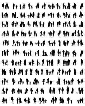 Silhouettes of  walking Stock Illustration