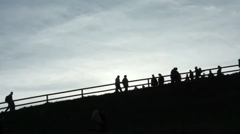 Silhouettes walking people Stock Footage 47354330