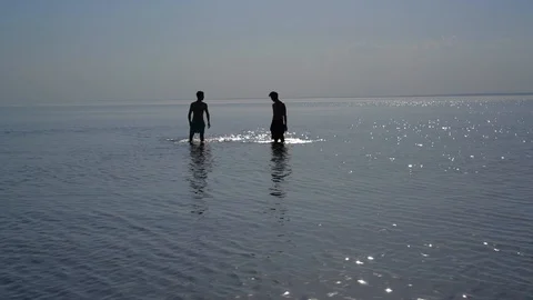 Silhouettes In The Water Video stock 90805834
