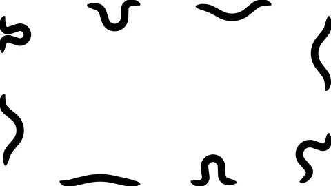 Silhouettes of Worms, seamless loop animation Stockbeeldmateriaal 112003416