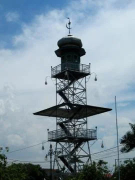 Silhoutte of mosque tower Stock Photos