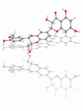 Silibinin (silybin) organic compound molecule Stock Illustration