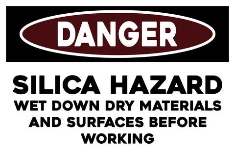 Silica hazard warning sign Stock Illustration