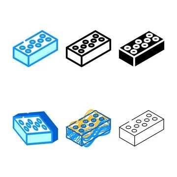 Silicate brick multipack color icon vector Stock Illustration