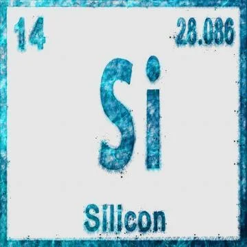 Silicon Chemical Element Blue on White Stock Illustration