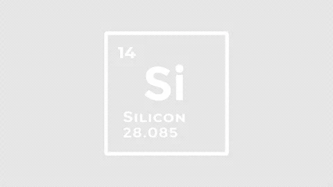 Silicon, chemical element of the periodic table graphic animation. Alpha channel Stock Footage 310457559