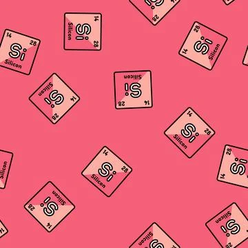 Silicon chemical element vector seamless pattern Stock Illustration