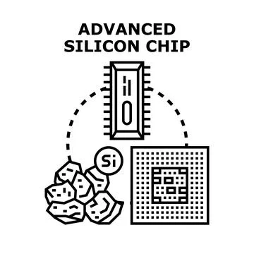 Silicon chip manufacturing process illustrating advanced technology Stock Illustration