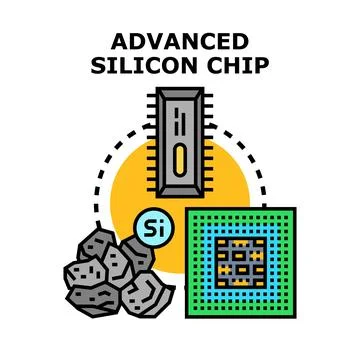 Silicon chip manufacturing process illustrating advanced technology Stock Illustration