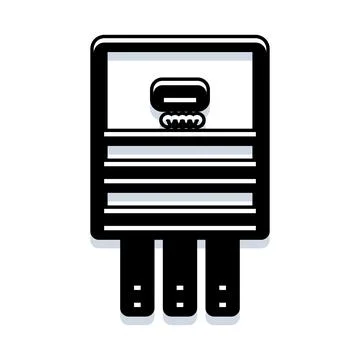 Silicon chip processor electronic component computing technology icon Stockillustratie