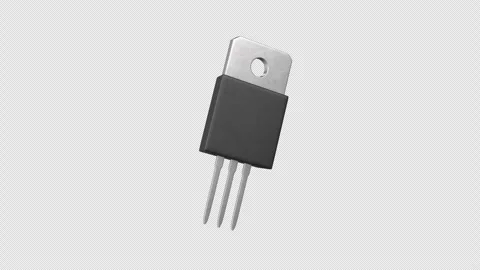 Silicon Controlled Rectifier Rotating on a Transparent Background. Seamless Loop Stock Footage 304731566