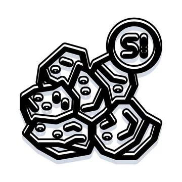 Silicon element raw material for industry technology Stock Illustration