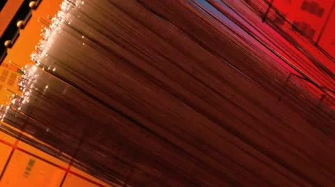 Silicon ic sized next to fiber optics Stock Footage 20545187