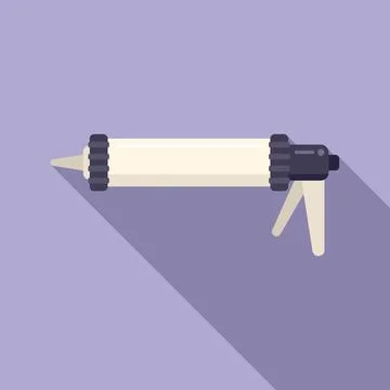 Silicon pistol icon flat vector. Sealant silicone Stock Illustration