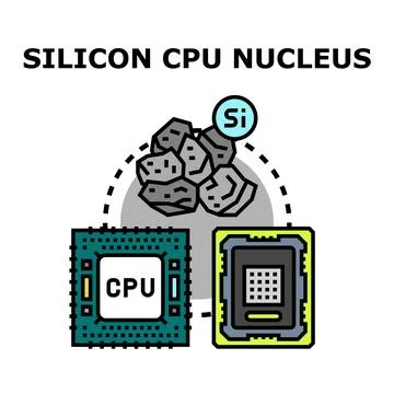 Silicon raw material transforming into computer processing unit Stockillustratie