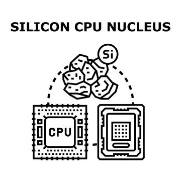 Silicon raw material transforming into computer processing unit イラスト素材