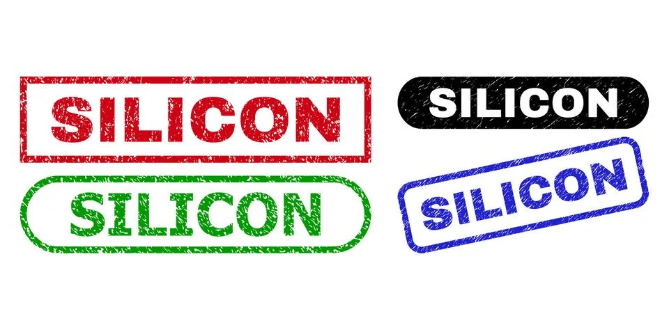 SILICON Rectangle Seals with Unclean Style Stock Illustration