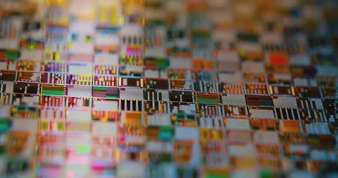 Silicon semiconductor wafer close-up. In electronics, a wafer also called a.. Stock Footage 291530702