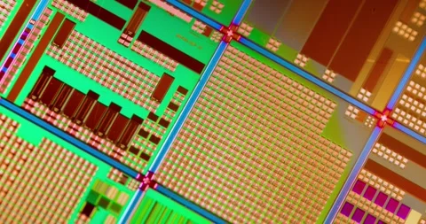 Silicon semiconductor wafer close-up. In electronics, a wafer also called a.. Stock Footage 297551945