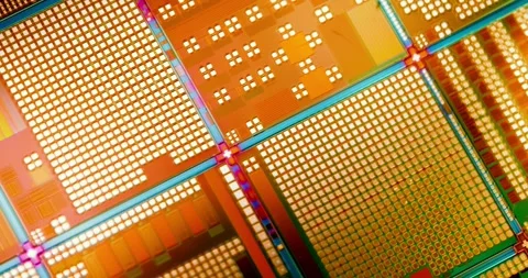 Silicon semiconductor wafer close-up. In electronics, a wafer also called a.. Stock Footage 302620622