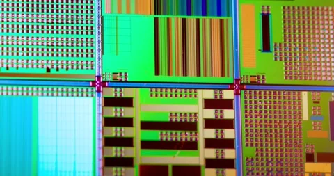 Silicon semiconductor wafer close-up. In electronics, a wafer also called a.. Stock Footage 306964708