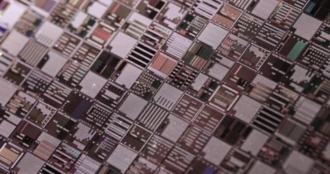 Silicon semiconductor wafer close-up. In electronics, a wafer also called a.. Stock Footage 328982718