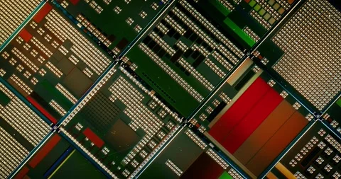 Silicon semiconductor wafer with integrated circuit die mosaic pattern. Stock Footage 329846733
