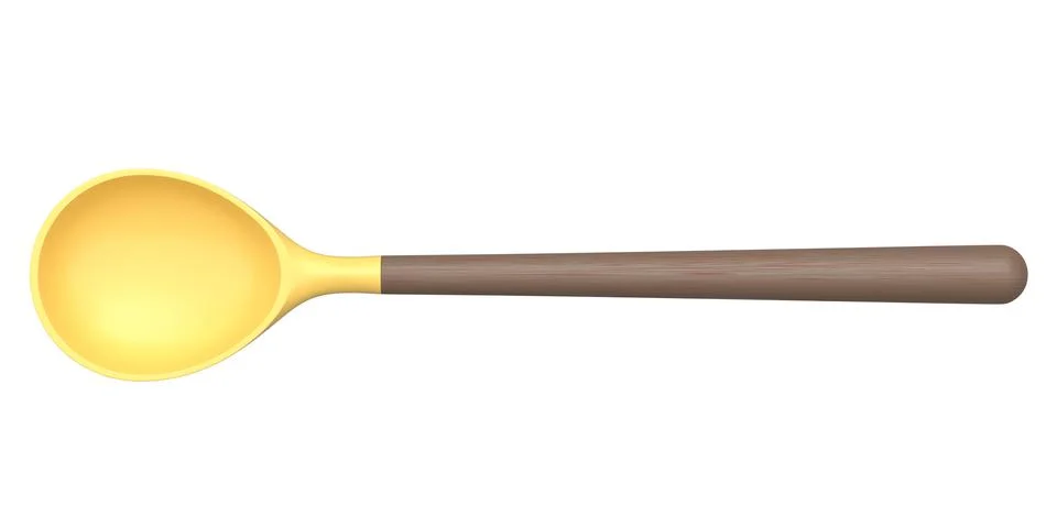 Silicon solid spoon or kitchen utensils on white background. Stockillustratie