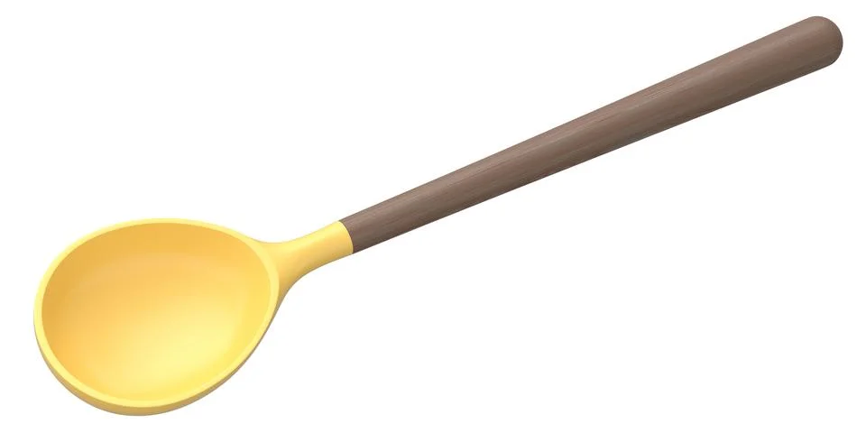 Silicon solid spoon or kitchen utensils on white background. Stock Illustration