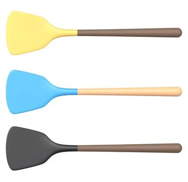 Silicon solid turner or kitchen utensils on white background. 스톡 일러스트
