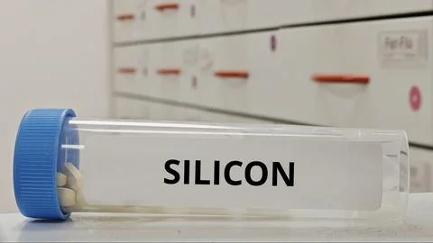 SILICON tablets for support connective tissue and bone health Stock Photos