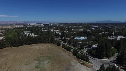 Silicon Valley Empty Undeveloped Lot Aerial Drone Stock Footage 72974101