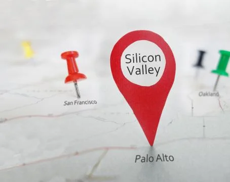 Silicon Valley map Stock Photos