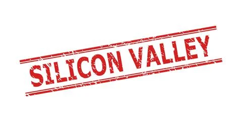SILICON VALLEY Watermark with Grunge Texture and Double Parallel Lines Stock Illustration
