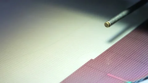 Silicon wafer in die attach machine in semiconductor manufacturing Stock Footage 176388572