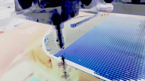 Silicon wafer in die attach machine in semiconductor manufacturing Stock Footage 176389229