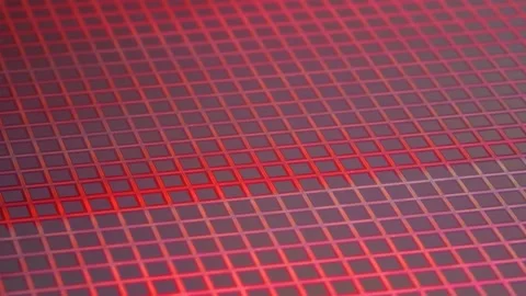 Silicon wafer with integrated circuits reflects red color Stock Footage 170969243