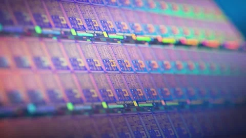 Silicon Wafer Macro Close Up 4K Stock Footage 340498027