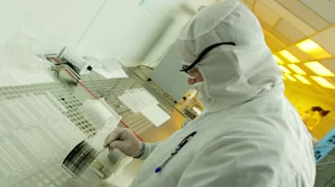 Silicon Wafer Prep HH Stock Footage 22794134