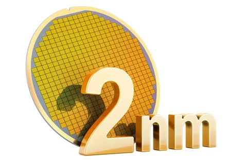 Silicon Wafer with Processor Cores, 2 nm size. 3D rendering イラスト素材