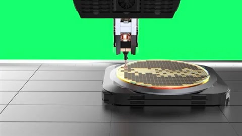 Silicon wafers with robotic arms for semiconductor manufacturing Stock Footage 336604461