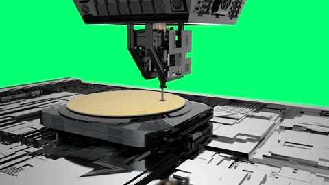 Silicon wafers with robotic arms for semiconductor manufacturing Stock Footage 336604478