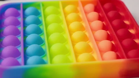 Silicone anti-stress pop it toy Stock Footage 156631053